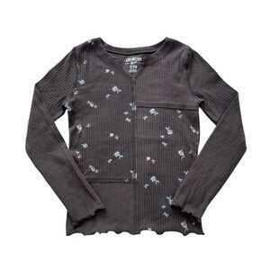 Carters girls ribbed floral patchwork tee